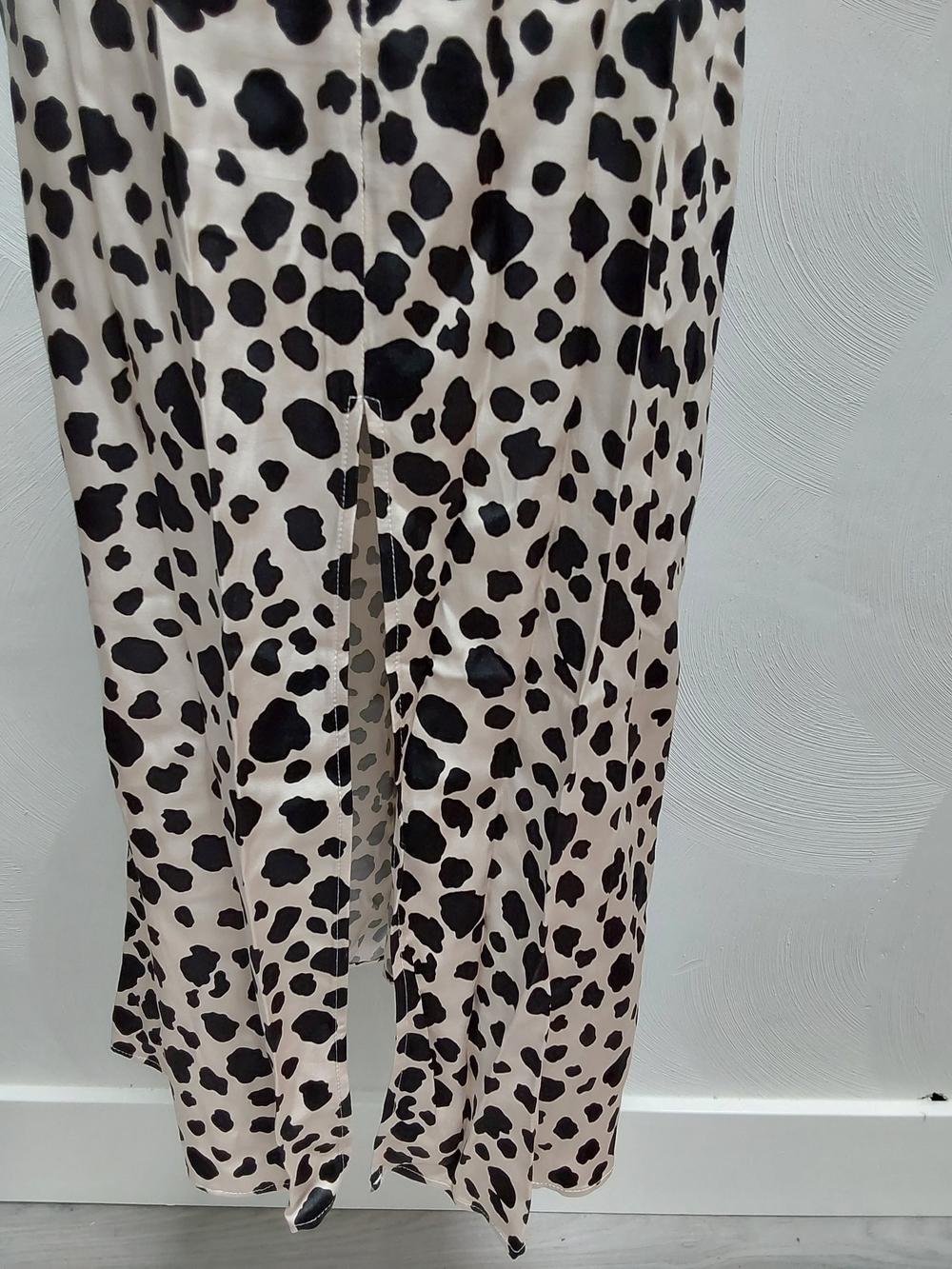 Anthropologie Black and Cream Spotted Lace-Trim Midi Dress - Picture 6 of 7